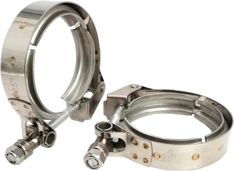 GaeaAuto 2 X 2.5 Inch Quick Release V Band Clamp Stainless Steel for Turbocharger Downpipe - Image 2